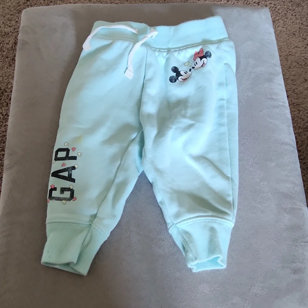 Baby Gap Disney Mickey and Minnie mouse Front zip hoodie and jogger pants Set